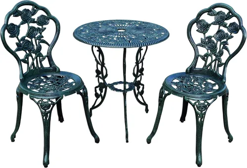 Miniatura 7 de Oakland Living Juego de 3 piezas Rose Bistro con mesa superior de aluminio fundido de 23.5 pulgadas Bronce antiguo