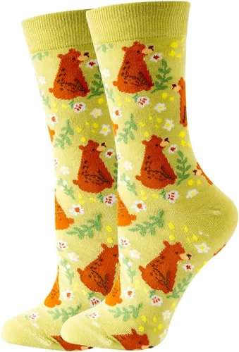 Miniatura 7 de Calcetines deportivos de media pantorrilla con diseño de animales frutales, piña, pingüino, gato, para mujeres y hombres
