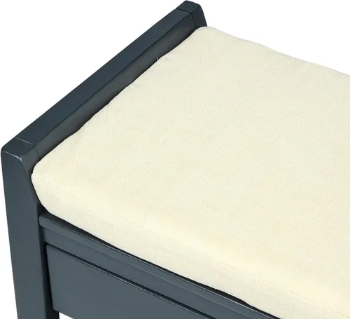 Miniatura 9 de Knocbel Banco de almacenamiento de entrada para zapatos con asiento acolchado, 2 cajones y estante de rejillas, sala de estar, entrada, pasillo