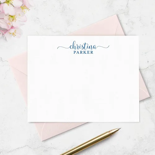 Miniatura 2 de Fairmont & Grove Paper Co. - Tarjetas de notas y sobres personalizados para mujer, juego de papelería de tarjetas planas personalizadas, elige