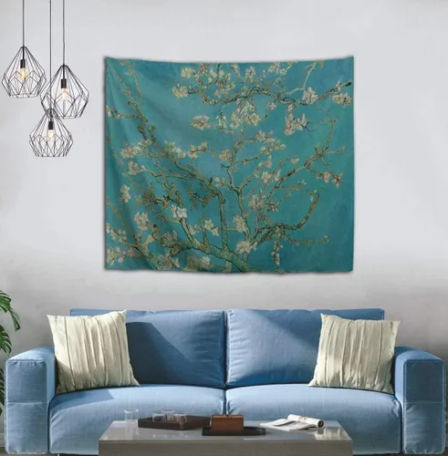 Miniatura 2 de WIHVE - Tapiz para colgar en la pared, de diseño floral bohemio, hippie, psicodélico, étnico, decorativo, de tela para dormitorio, decoración
