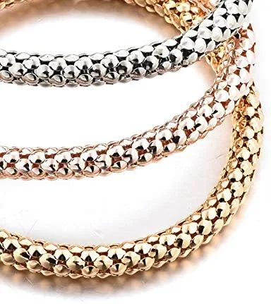 Miniatura 7 de Long Way 3 pulseras de abalorios chapados en oro rosa y plata para mujer pulsera elástica multicapa de cristal