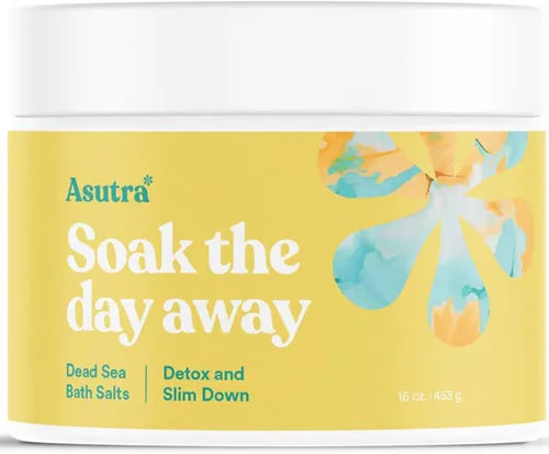 ASUTRA Sales de baño del Mar Muerto (desintoxicación y adelgazamiento), 16 onzas, remoja en minerales curativos ricos y vitales, purifica y energiza