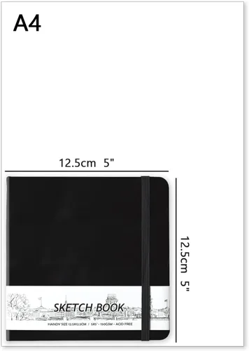 Miniatura 2 de Cuaderno de bolsillo cuadrado de 5 x 5 pulgadas con tapa dura de poliuretano de cuero, 58 hojas de papel beige Dowling de 150 g/m², libre de ácidos