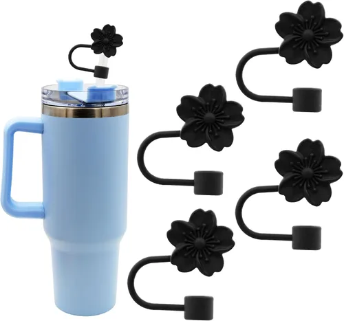 Miniatura 8 de Tapa con pajita para vaso Stanley, tapa de pajita de silicona de 10 mm 0.4 pulgadas, tapas reutilizables para pajitas, cubiertas de punta de pajita