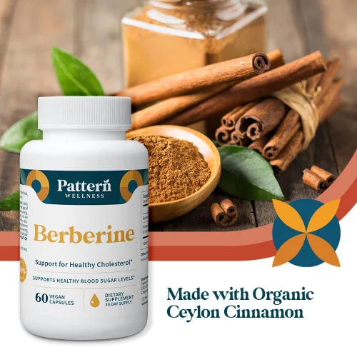 Miniatura 9 de Pattern Wellness Suplemento de berberina con canela de Ceilán orgánica - Soporte antioxidante y metabólico - Bienestar de todo el cuerpo - Sin OMG