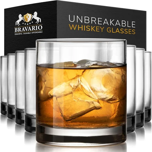 Miniatura 8 de Bravario Vasos irrompibles de plástico Tritan para whisky, rocas dobles inastillables, aptos para lavavajillas, sin BPA, perfectos para cóctel