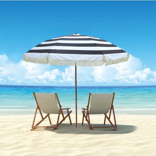 Miniatura 6 de Hula - Sombrilla Tiki de paja tropical, palapa, rafia, tiki hut, sombrilla hawaiana para patio con flecos, sombrilla bohemia de 6 pies 8 pies y 9