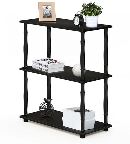 Miniatura 102 de Furinno Turn-N-Tube - Estantería de exhibición multiuso, de 4 niveles, con tubos clásicos, color nogal de Columbia y negro Columbia Nogal/Negro