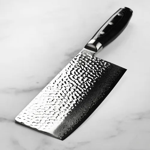 Miniatura 7 de Enso Cuchillo de chef chino de acero inoxidable de Damasco martillado VG10 de 7 pulgadas, fabricado en Japón