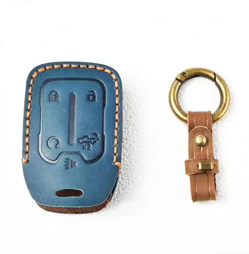 Miniatura 6 de OFFCURVE Funda de cuero para llave de automóvil Chevy GMC, compatible con Chevrolet Silverado Suburban Tahoe GMC Acadia Sierra Terrain Yukon Smart