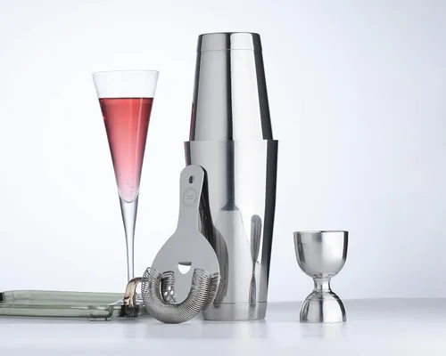 Miniatura 5 de Juego de cocteleras Boston profesionales de alta calidad, cocteleras de acero inoxidable 304 con peso de 18 onzas para camareros, herramientas