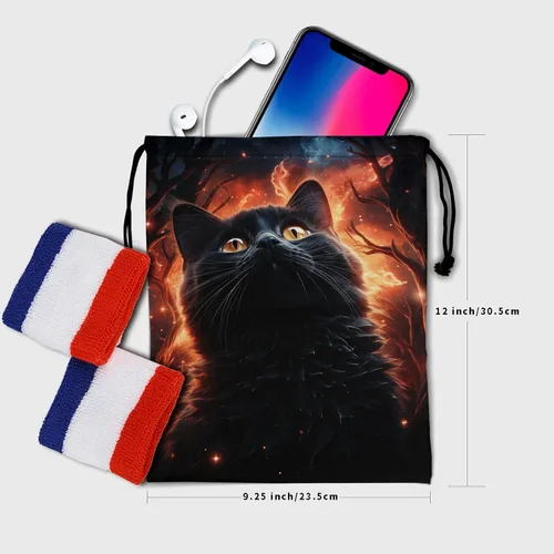Miniatura 160 de Bolsa de agarre de gimnasia de piel de animal, bolsa de gimnasia con cordón ajustable, bolsa de cuerda para fauna silvestre, Mariposas Galaxy
