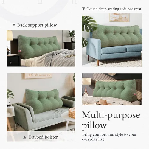 Miniatura 5 de Almohada Cuña de Cabecero Tamaño Completo Almohada Bolster Grande para Cama Almohada de Lectura Triangular Almohada de Soporte para la Espalda