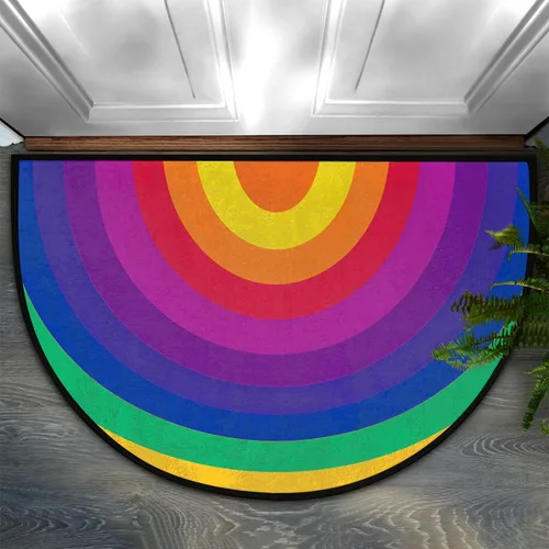 Miniatura 10 de AUUXVA Tapete semicircular con estampado de patas de perro, para entrada interior, huellas, cachorros, antideslizante, absorbente, 24 x 36 pulgadas