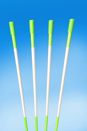 Miniatura 2 de 100 marcadores de entrada, estacas de nieve reflectantes, estacas de arado, estacas de fibra de vidrio verde de 1/4 pulgadas de grosor x 48