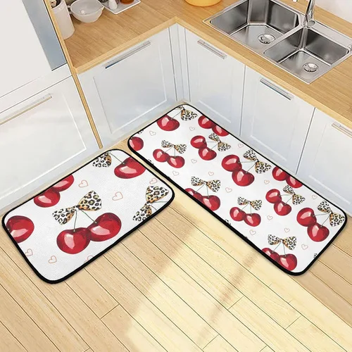 Miniatura 18 de Alfombras de cocina con girasoles para cocina, 2 piezas de búfalo a cuadros, girasol, antifatiga, alfombra antideslizante para piso, alfombra