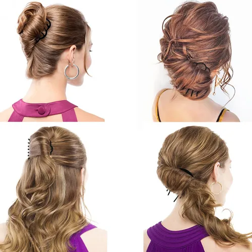 Miniatura 4 de 8 peines laterales para el cabello, horquillas para el cabello, pinzas para el cabello para moño, peines en forma de U para peinado, accesorios