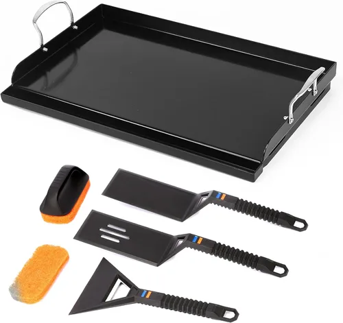 Miniatura 12 de Uniflasy Plancha Parrilla Reversible de Hierro Fundido para Estufa 16 7/8" Sartén Plancha Plana, Placa de Plancha Parrilla de Hierro Fundido