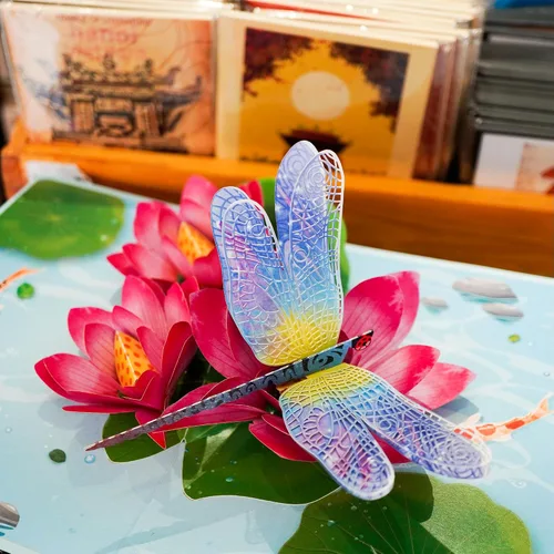 Miniatura 4 de CUTE POPUP Tarjeta desplegable 3D para mujer, libélula y loto, hecha a mano, tarjeta de felicitación de cumpleaños, día de la madre, pensando en ti