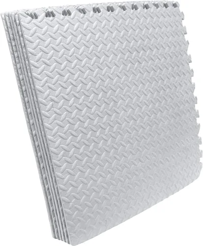 Miniatura 2 de Alfombrilla blanca de 6 x (24 pies cuadrados) para gimnasio, 24 x 24 pulgadas, espuma EVA, ejercicio entrelazado, rompecabezas de fitness, tapete