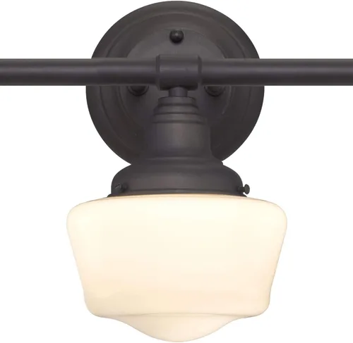 Miniatura 2 de Westinghouse Lighting 6342100 Scholar - Accesorio de pared interior de tres luces, acabado de bronce aceitado con vidrio de ópalo blanco, bronce
