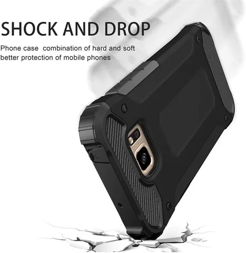 Miniatura 2 de Funda de teléfono para Samsung Galaxy S7 con protector de pantalla de vidrio templado y accesorios para celda, resistente, de doble capa, cuerpo
