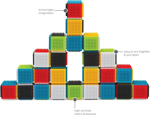 Miniatura 7 de Infantino, Bloques para presionar y fijar para el desarrollo sensorial