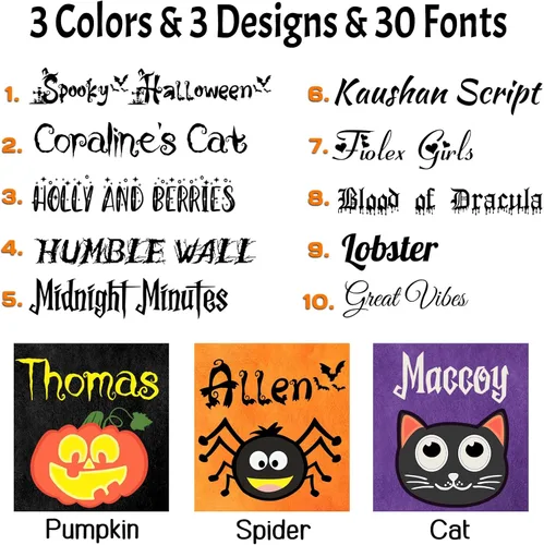 Miniatura 2 de Cesta personalizada de Halloween, bolsa de cubo personalizada con nombre personalizado, bolsa de mano de calabaza, regalos para niños y niñas
