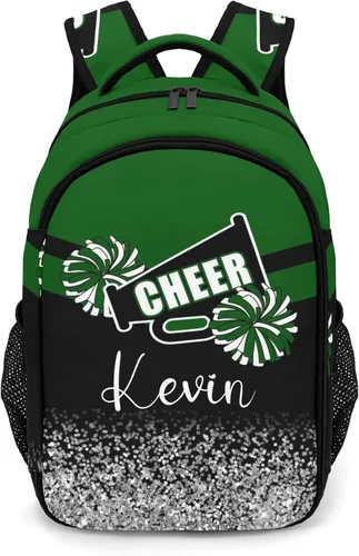 Miniatura 17 de XOZOTY Mochila de animadora púrpura claro personalizada con nombre para hombres y mujeres, bolso de hombro para computadora portátil, bolsa
