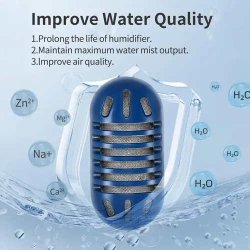 Miniatura 4 de Paquete de 12 cartuchos de desmineralización para humidificador compatible con HoMedics Total-Comfort, tabletas de desmineralización y filtro