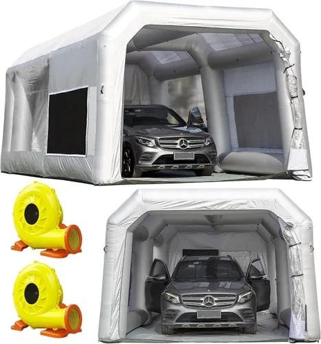 Miniatura 9 de OZIS Cabina de Pintura Inflable de 10.8x8.2x7.2 Pies con Sistema de Filtro de Aire Cabina de Pulverización Portátil con Soplador para Pintura DIY
