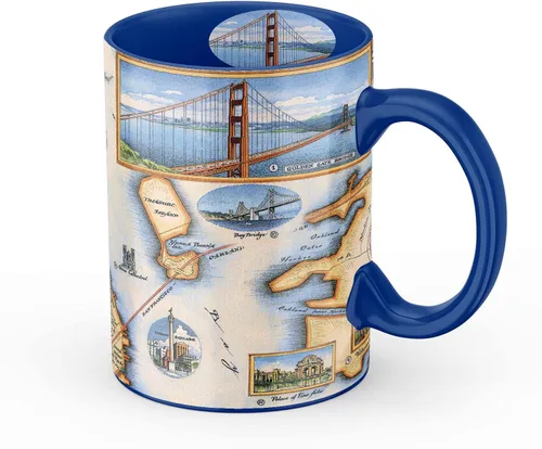 Miniatura 30 de Xplorer Maps Boston Map Taza de cerámica (16 onzas) – Taza de café sin BPA para bebidas calientes y frías – perfecta para oficina, hogar o regalo