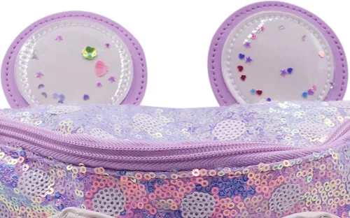 Miniatura 4 de Riñonera con lentejuelas con purpurina para niñas, cinturón ajustable, lindo gato, deportivo, bolsa de viaje para niños y adolescentes
