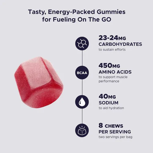 Miniatura 2 de GU Energy Chews, gomitas energéticas de sandía con electrolitos, veganas, sin gluten, kosher, sin cafeína y sin lácteos, energía para cualquier