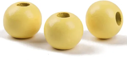 Miniatura 15 de 50 cuentas grandes de madera redondas naturales de 0.78 pulgadas (0.787 in), cuentas sueltas, para guirnaldas hechas a mano, decoración del hogar