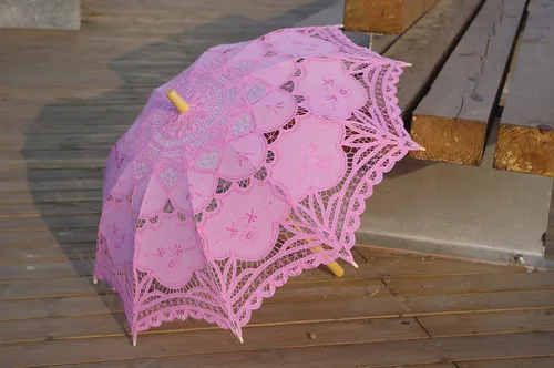 Miniatura 25 de Sombrilla de encaje hecha a mano para boda nupcial, 30 pulgadas, tamaño adulto
