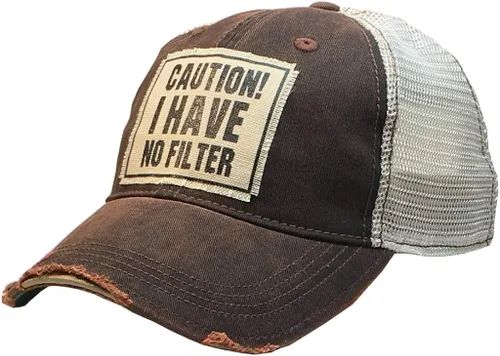VINTAGE LIFE - Gorras de camionero desgastadas con texto divertido Beísbol talla única Sin filtro oxidado