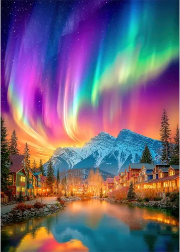 Miniatura 22 de Rompecabezas de auroras boreales para adultos de 1000 piezas, rompecabezas de Aurora Borealis para decoración de pared, alivio del estrés