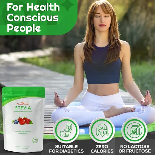 Miniatura 7 de Natural Mate Edulcorante sin calorías – Polvo granular orgánico de stevia mezclado con eritritol – Reemplazo de azúcar 2:1 para ceto, paleo, bajo IG