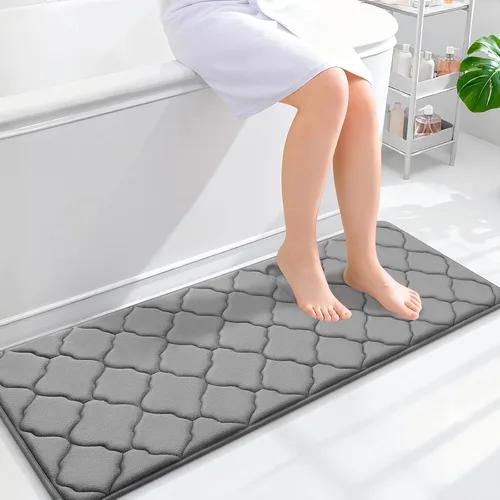 Miniatura 186 de OLANLY Alfombra de Baño de Espuma Viscoelástica de 24 x 16 pulgadas, Ultra Suave y Absorbente, Alfombras de Baño Antideslizantes, Cómodas, Lavables
