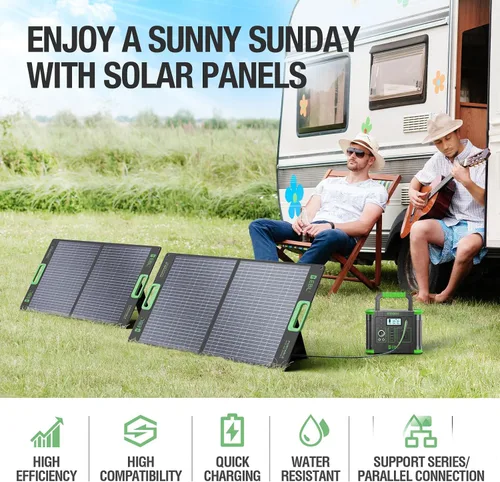 Miniatura 3 de EBL Panel solar portátil de 100 W para estación de energía, cargador solar plegable de 18 V para Jackery/Ecoflow/Bluetti/GRECELL, cargador