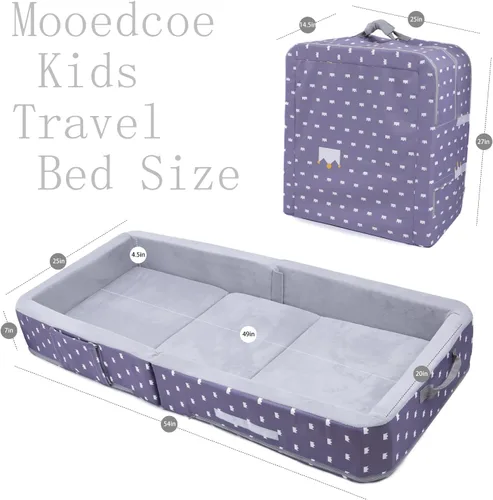 Miniatura 4 de Cama plegable para niños pequeños con lados, cama plegable para niños de 18 meses a 5 años (rectangular, corona)