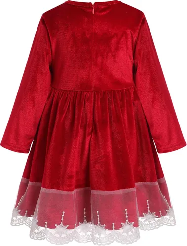 Miniatura 62 de IDOPIP Vestido tutú de terciopelo para niñas pequeñas, vestido de manga larga para princesa, Navidad, cumpleaños, fiesta, boda, vestidos de otoño e