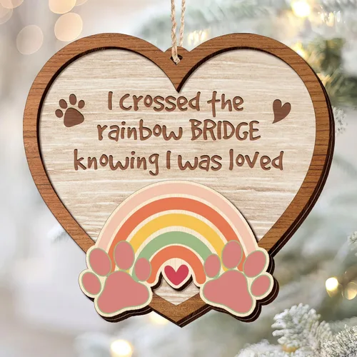 TEEZWONDER Adorno de Navidad conmemorativo para mascotas, adornos de Navidad de madera 2025, regalos conmemorativos para perros por pérdida de
