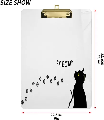 Miniatura 3 de Portapapeles de plástico con diseño de moda para estudiantes, niños, mujeres y hombres, tablero de clip acrílico A4, tamaño estándar A4, 9 x 12.5