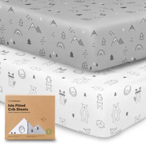 Miniatura 19 de KeaBabies Paquete de 2 sábanas de cuna para bebé, para niño y niña - 52x28 Fibra viscosa derivada del bambú, sábana para cama de niño pequeño
