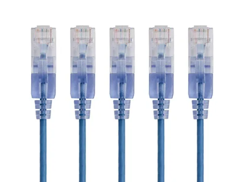 Miniatura 12 de Monoprice Cat6A - Cable de conexión Ethernet de 6 pulgadas, negro, UTP, 30 AWG, 10G, cable de cobre puro desnudo, sin enganche, RJ45, serie SlimRun
