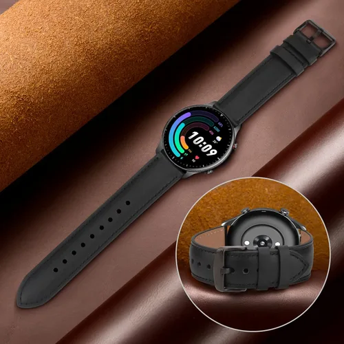 Miniatura 5 de AK Correa de cuero para Amazfit GTR 4/GTR 3 Pro, correa ajustable de liberación rápida de 0.866 pulgadas con hebilla de metal para mujeres