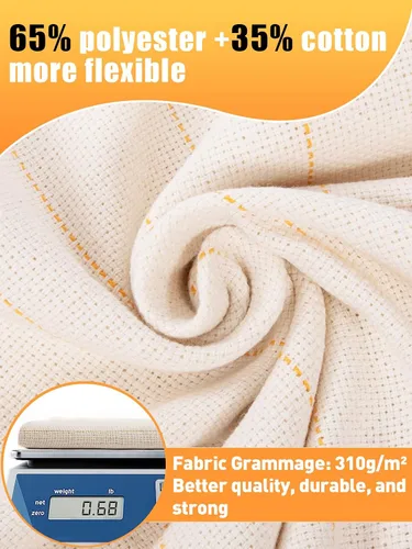 Miniatura 4 de Tela de Tufting Grande de 40" × 40" con Líneas Marcadas - Tela de Monje Primaria para Aguja de Punzón para Alfombra DIY - Pistola de Tufting